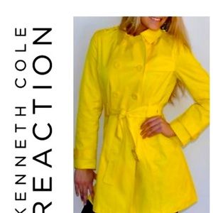 Kenneth Cole Reaction Mid-Length Yellow Coat